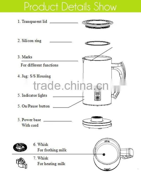 Wholesale Double Walled Plastic Electric Coffee Milk Frother