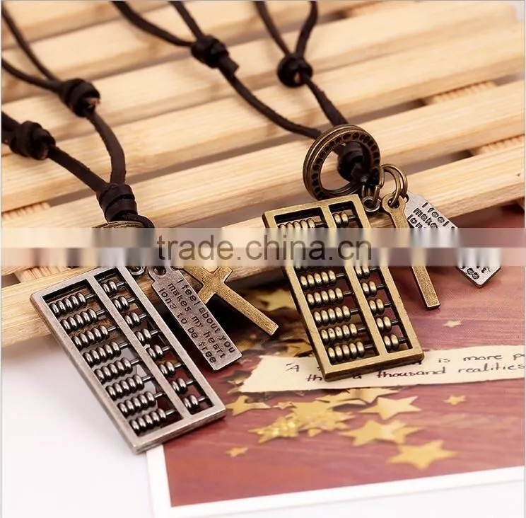 Hot sale simple design leather necklace