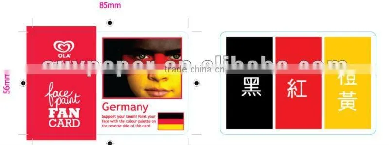World cup face paint card for football fans painting