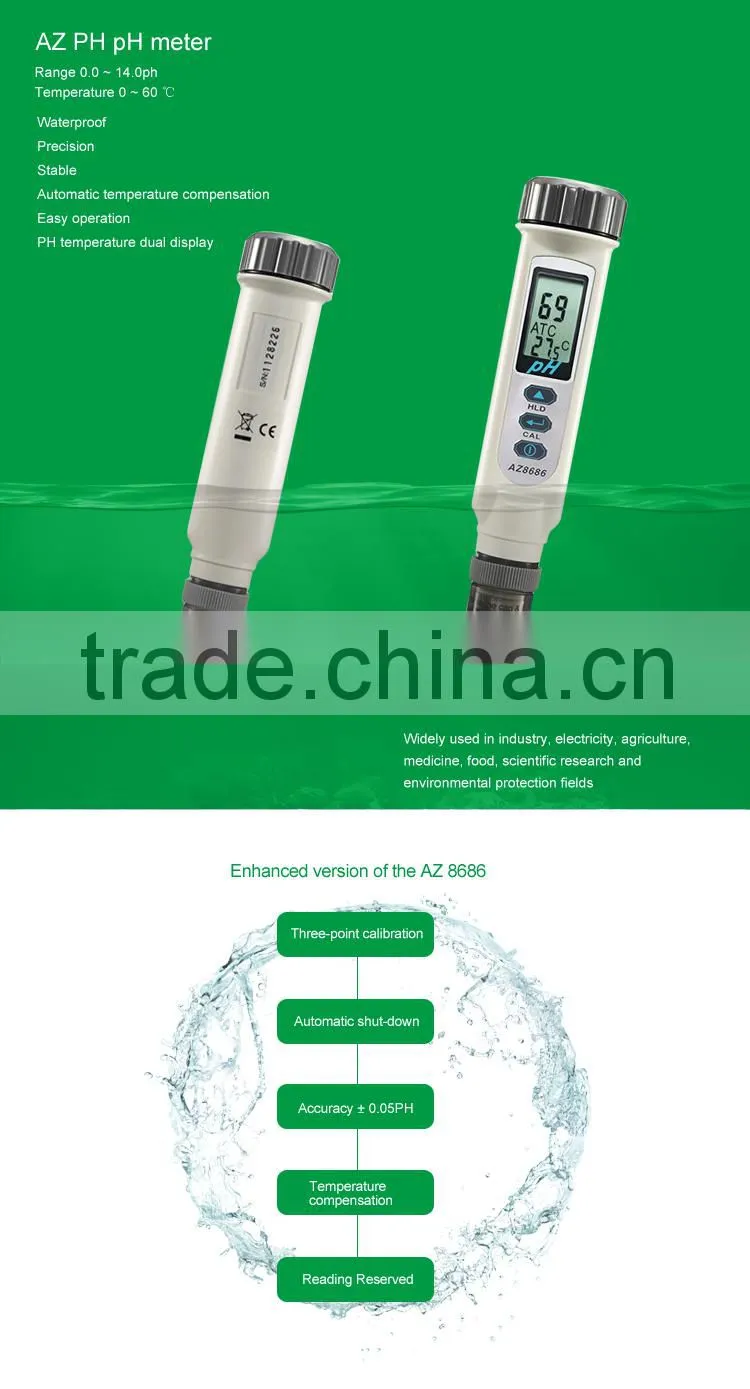 RoHS Aquarium ATC IP65 Portable Digital PH Meter Pen