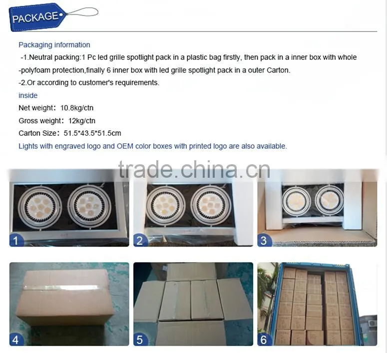double heads cob commercial lighting fixture with OEM service