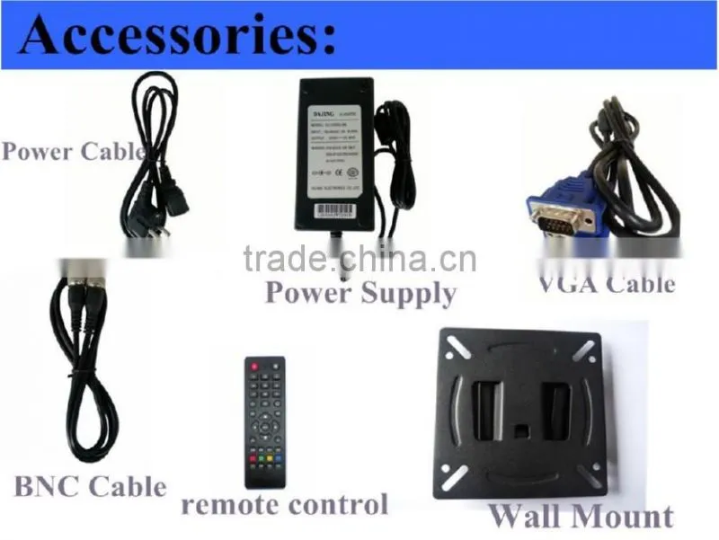 Wall Mount/Desktop/Roof 7" Car TFT LED monitor with BNC/HDMI/AV input