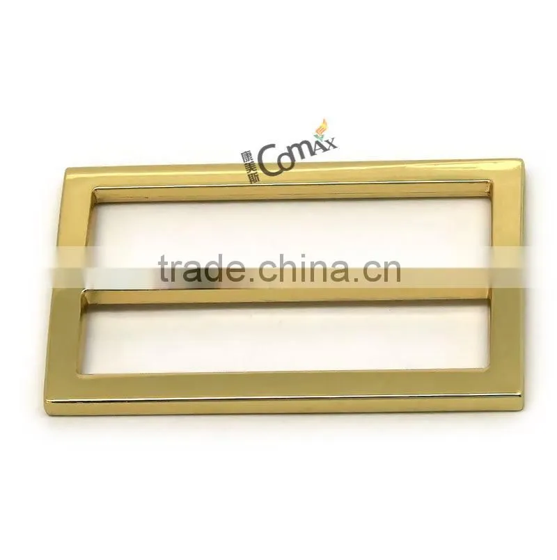 Square gold metal tri-glide buckle for bag