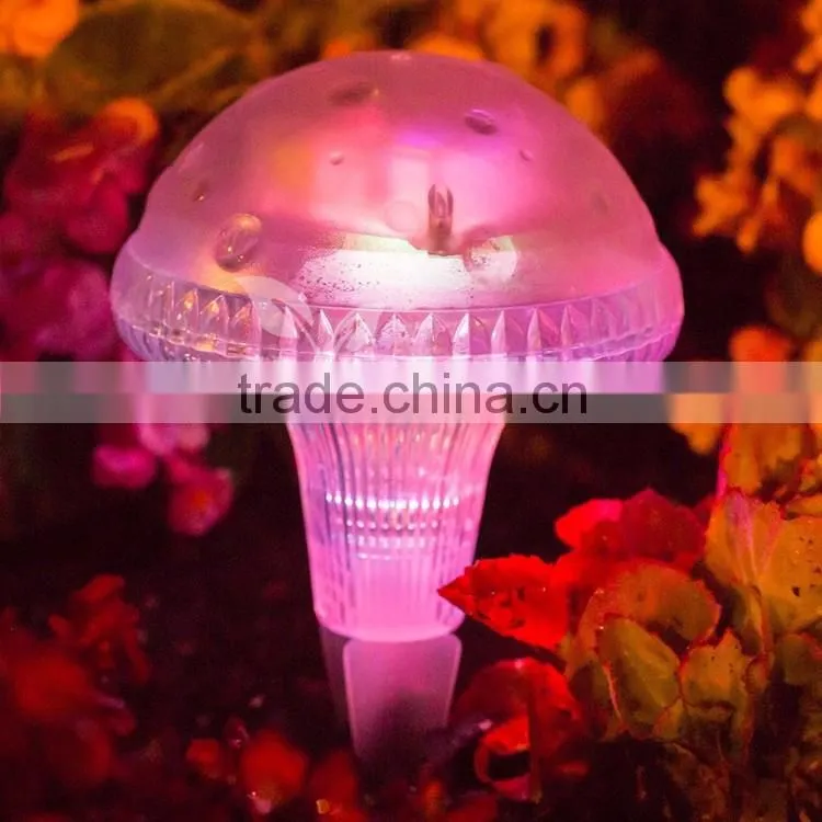 lamps design transparent Mushroom fancy design, Rechargeable solar power lamps, plastic landscape lamps
