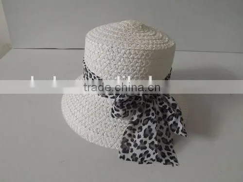 holiday lady sun hat paper straw hat with bowknot