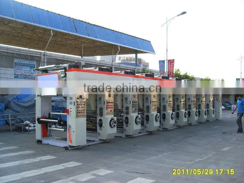 Middle speed plastic film roll Rotogravure Printing Machine