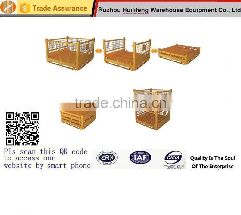 Foldable metal mesh container