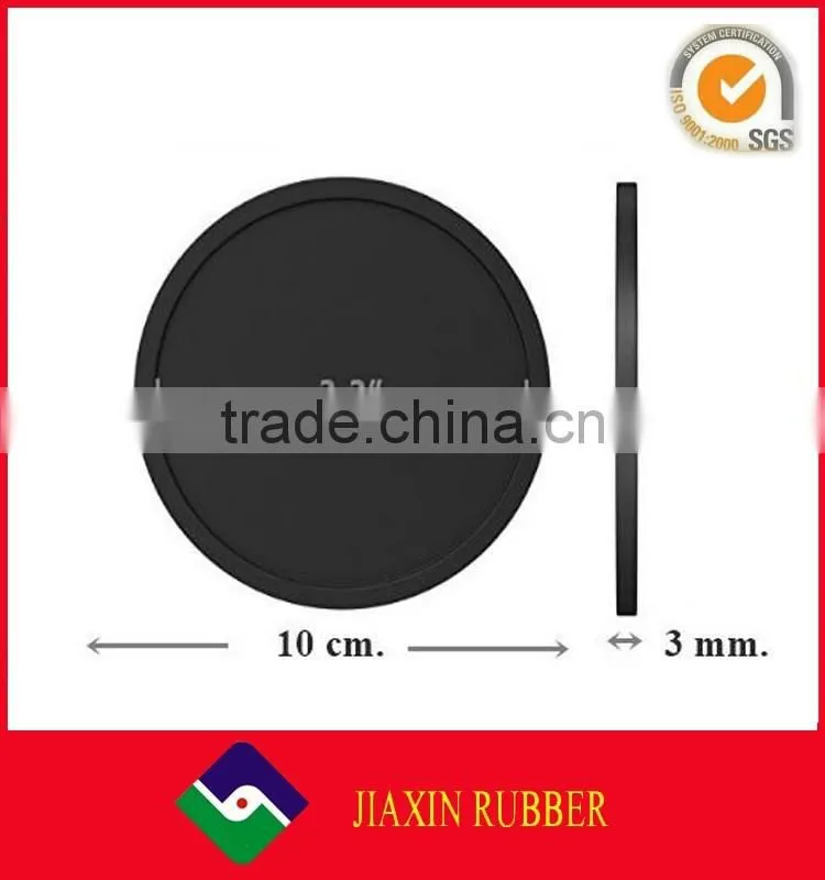 Durable round shape silicone coaster black silicone rubber drink coasters cup mats 10 cm