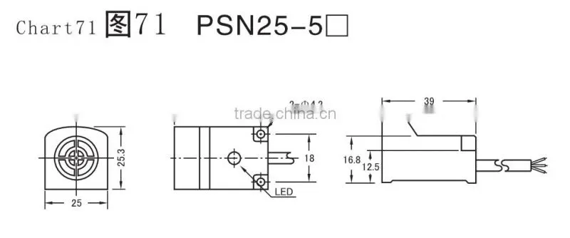 PSn25-05AO Two-wire system NO AC Horn type and square inductive Proximity switch No-embedded type sensor