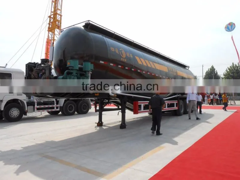 2016 105CBM W-shape 3 Axles Particle Material Transport Bulk Cement Tank Semi Trailer