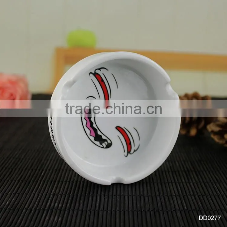 New ideas novelty ceramic ash tray ashtray with decal printing