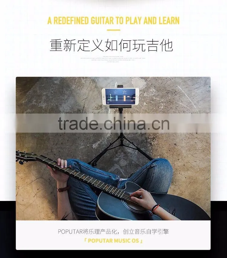 High Quality Smart Guitar For Beginner, Educational Teaching Guitar With Flashlight Mobile APP Game Instrument Fun Guitar