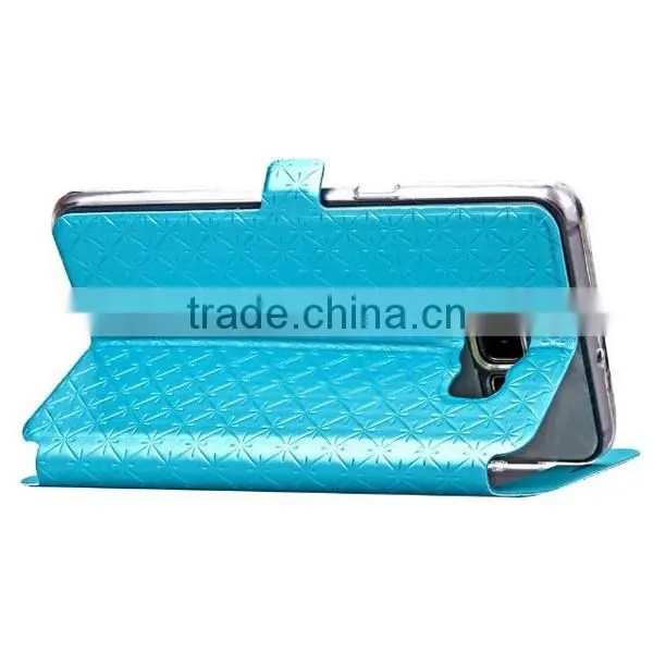Embossing PU Leather Phone Case, Holder Stand Magnetic Flip leather Case With window For Samsung Note 7