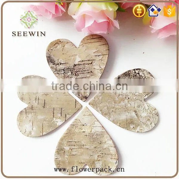 Love series natural flower wood bark engraving type