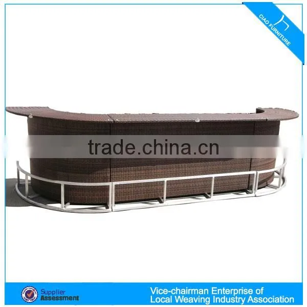 patio wicker bar table with aluminum base