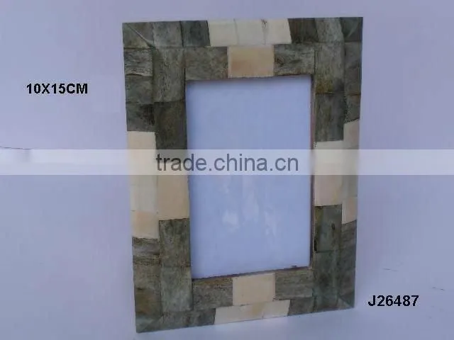 Printed photo frame in blue colour with red bone border available in all sizes