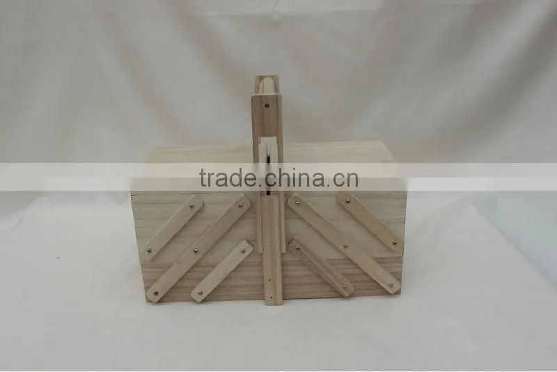 refined wooden sewing box with lid