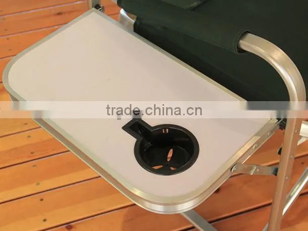 camping folding aluminium director chair with side table