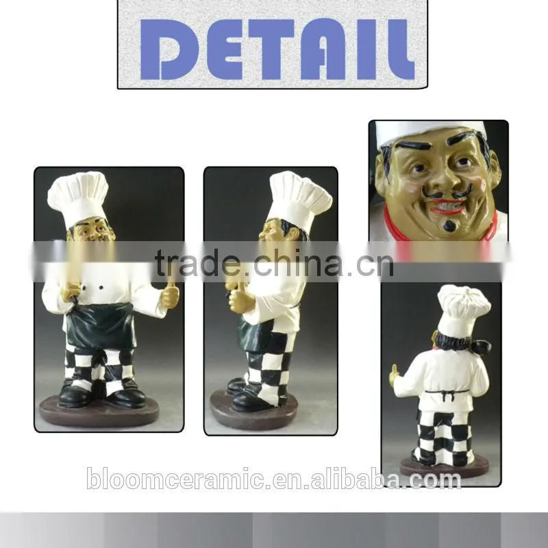 Happy cute resin fat chef decoration