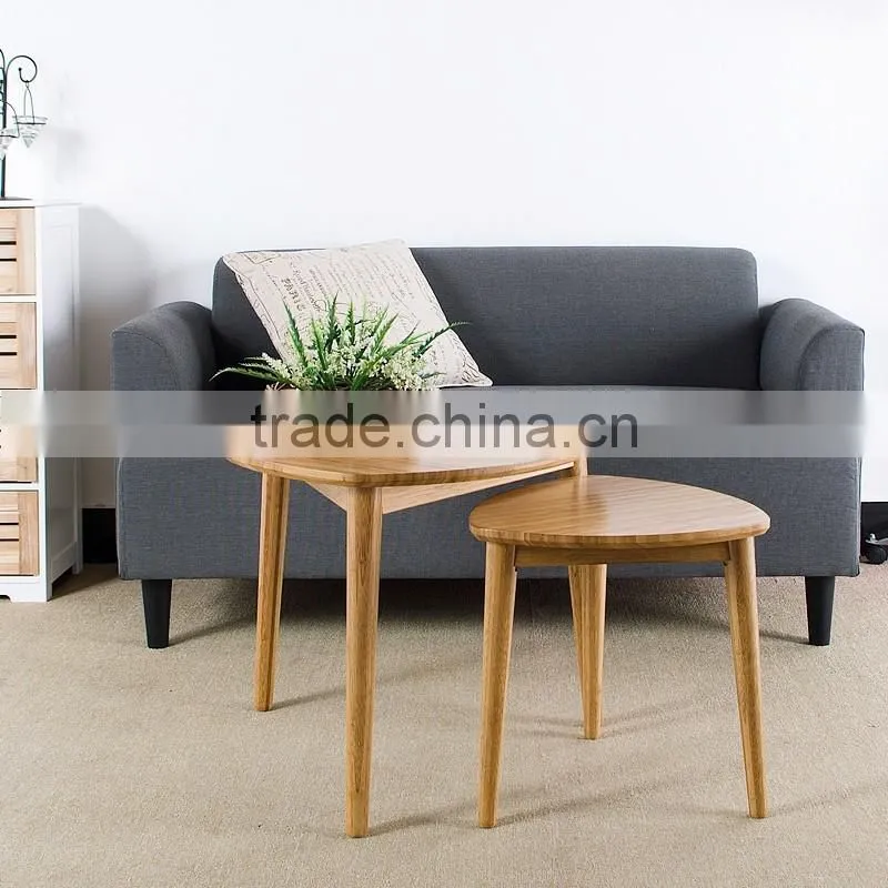 Bamboo Round Three Corner Coffee Table