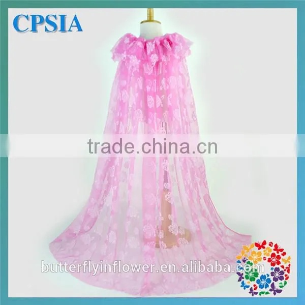New Arrival Candy Color Snowflake Custom Cutting Baby Girl Evening Dress Cape