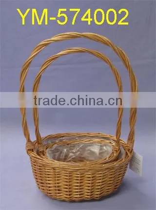 Small Size Willow Basket Round With Handle