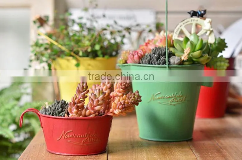 cheap mini garden/home metal flower pot planter for kids