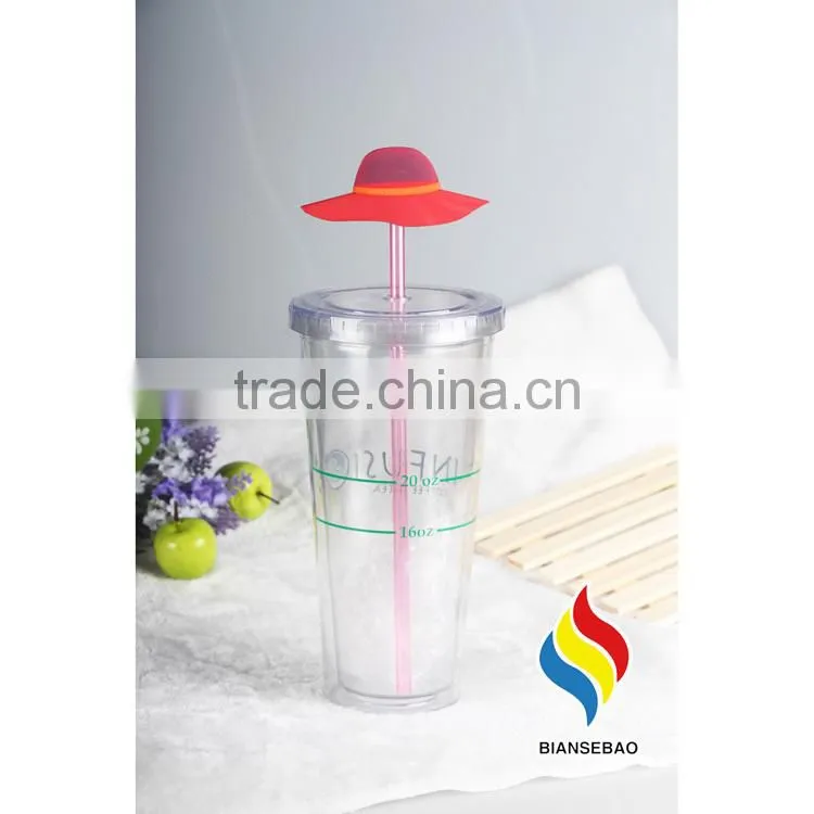 Clear PS/AS cup with logo plastic tumbler 16oz