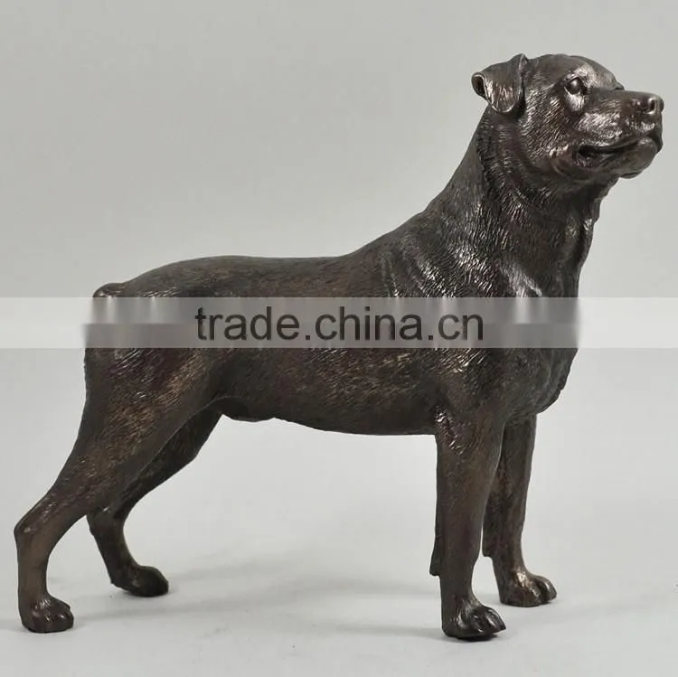 Life size animal metal sculpture bronze dog rottweiler statue for sale