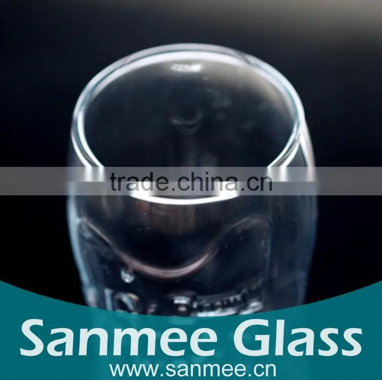 366ml Machine Pressed Blown Embossed Logo Gift Glass Cup