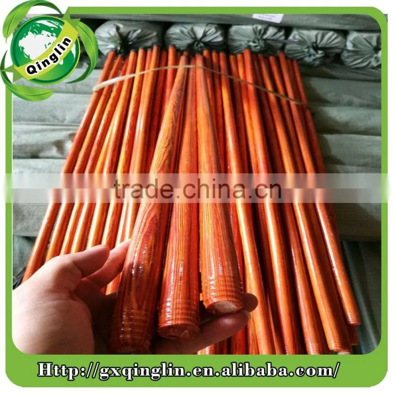 120X2.2cm pvc coated brush coconut wooden handle/pvc coated broom wooden stick wooden mop handle