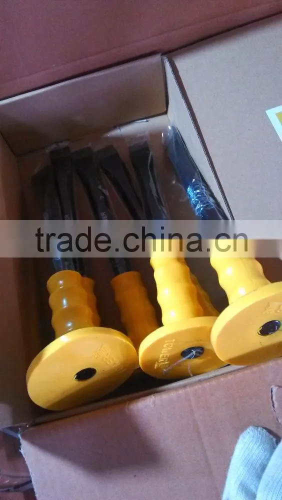 Carbon steel drop forged chisel with rubber handle