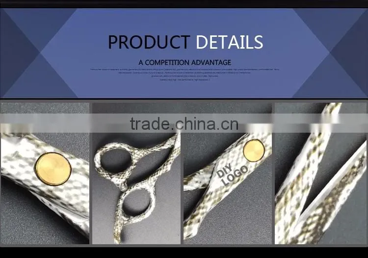 QJ-HC48 Punk style hair dresser cutting scissor with special pattern