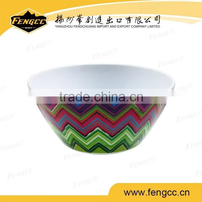 Beautiful pattern round melamine bowl for fast food