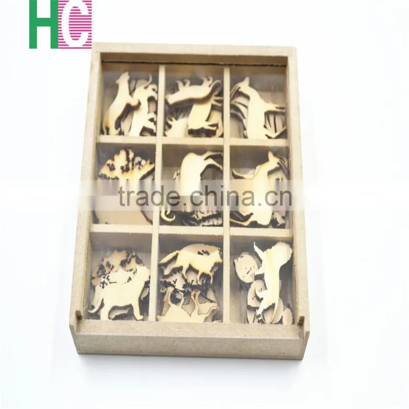 2016 art craft new design Christmas Present wooden stamps snow wood animal piece