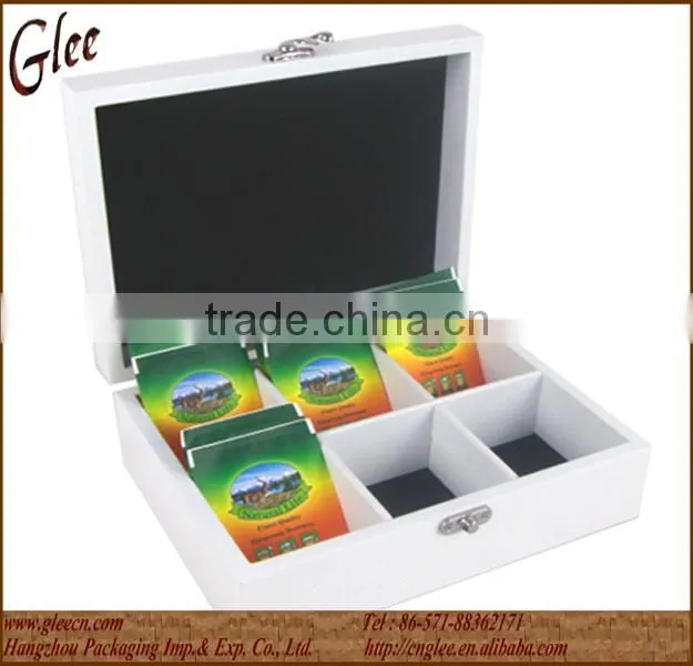 Wholesale MDF Tea Box with 6 compartments