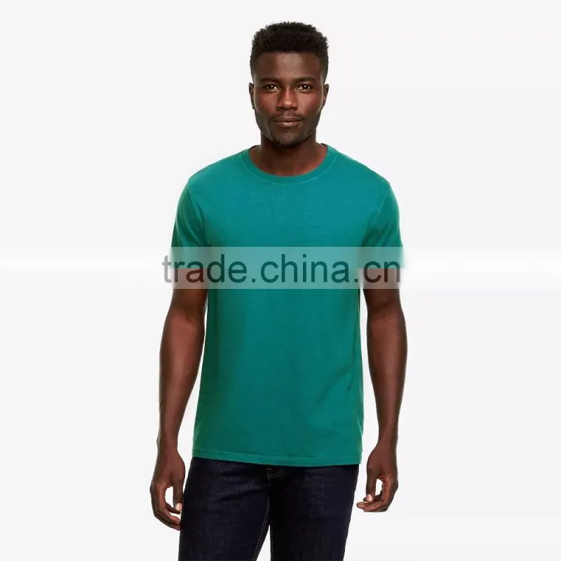 100% cotton plain round neck T short sleeve premium crew men's t shirt