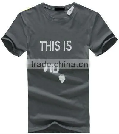 Fashion O collar short sleeve cotton custom printed t shirts