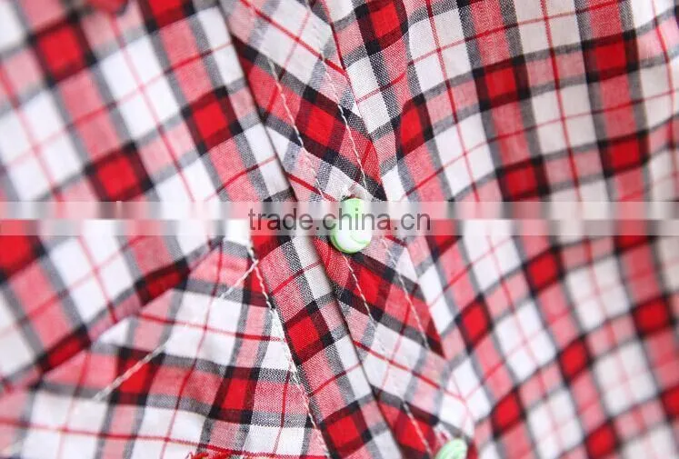 2015 Summer Boy's Short Sleeve Shirts Children Checked Shirts Latest Styles of Boys Shirt Blouse