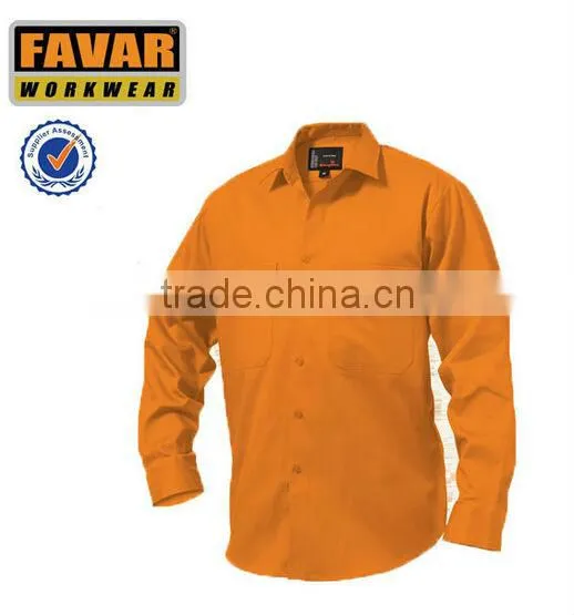 2014 new design mens work shirt long sleeve cotton shirt
