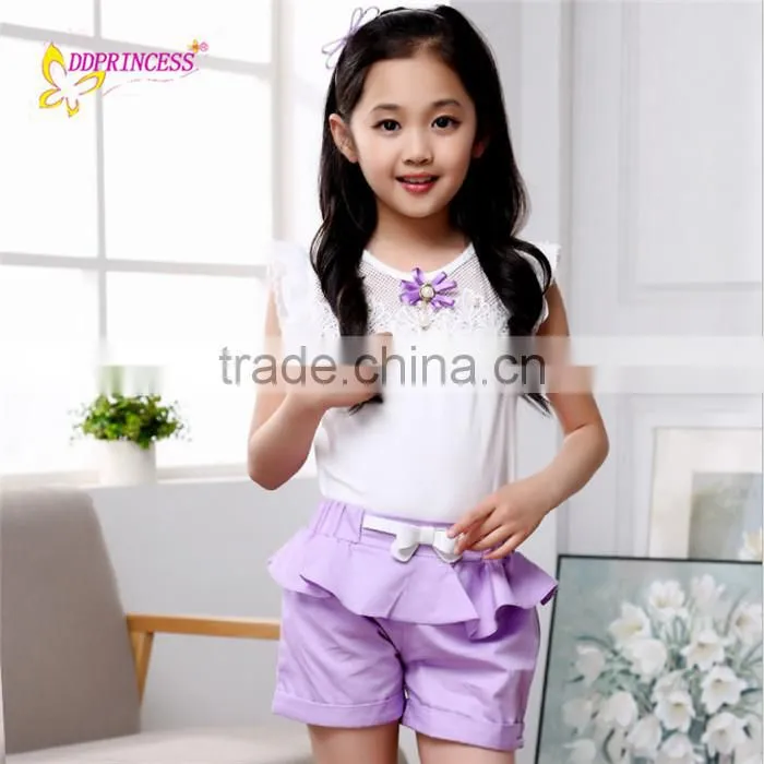 Cheap 2017 morden design girl 's two piece dress set sport dress for children