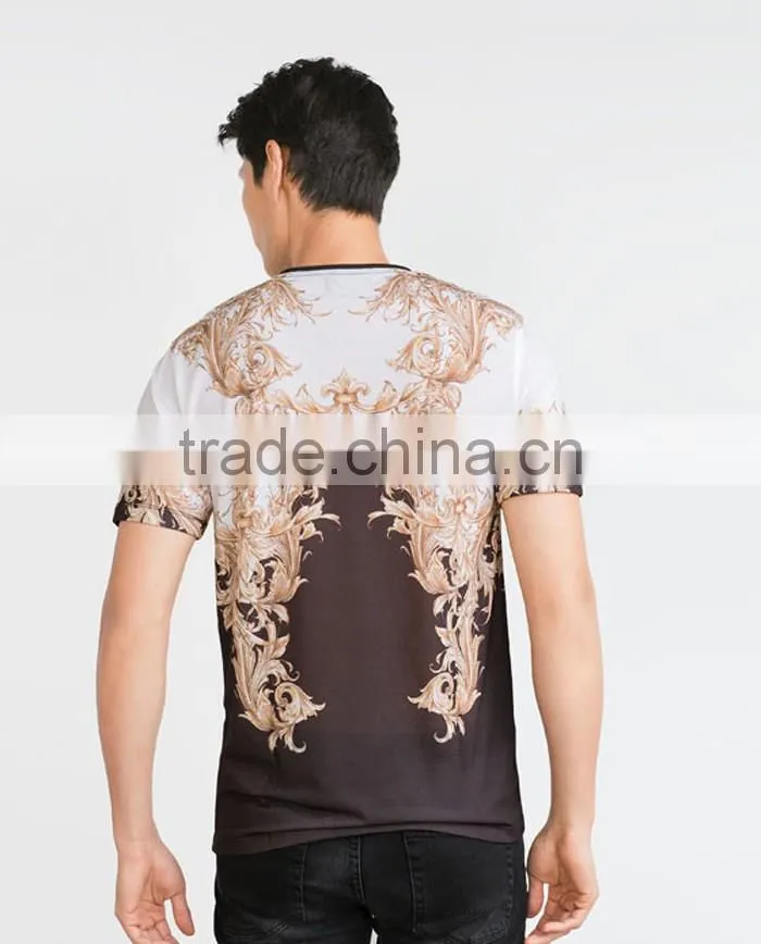 High quality elegant pattern digital print t-shirt wholesale China