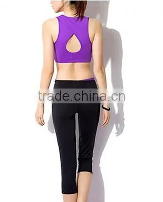 Purple Yoga clothing Women Sports Aerobics Pant suit