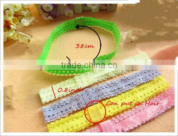 children hairband headwrap wholesale double crown bud silk hair ring kids hair rope lace rubber band 0.8 inch headband taenia