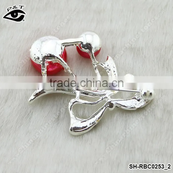 Cherry Shaped Rhinestone Brooches Crystal Pins Rhinestone brooch pins for wedding invitation decorations