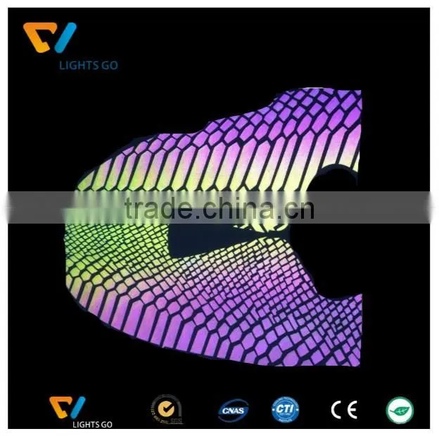 2017 new products 7 rainbow color high light reflective fabric material film