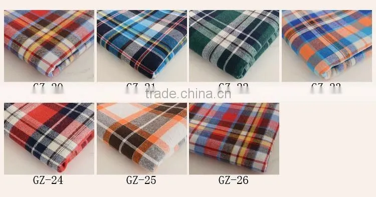 long sleeve custom quaity plaids flannel clothes cotton yarn dyed shirt grey fabric