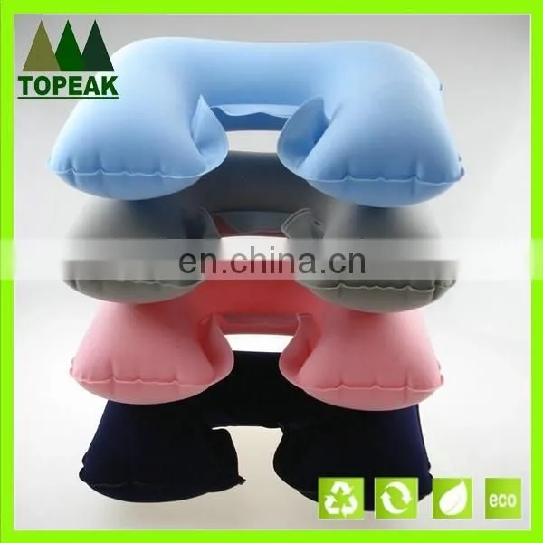 Lowest Price Comfortable Soft Inflatable U-shape Pillow colorful PVC Travel neck pillow