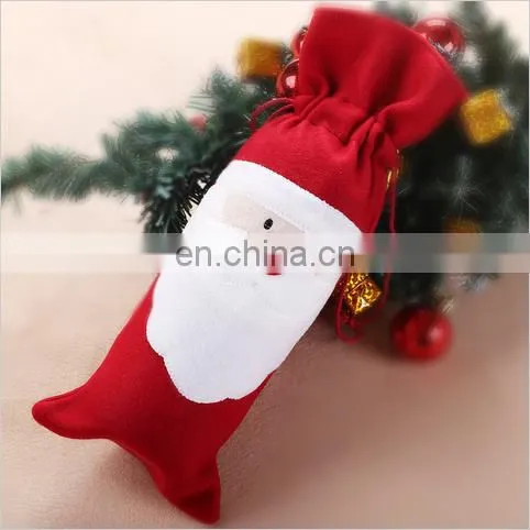 Christmas Santa Claus red wine bottle bags Christmas dinner table decoration