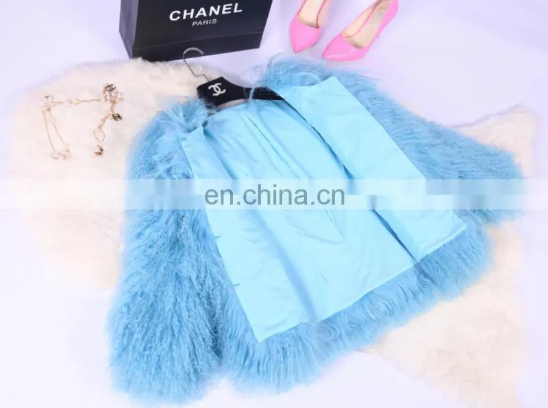 Hot-sale mongolian lamb fur coat women winter fur jacket